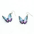 Silver Tone Colorful Sculpted Butterfly Hook Earrings view 8