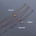 Double Chain Plaque Bracelet in Silver Rose Gold and Gold Tone view 2