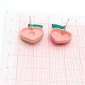 Realistic Peach Half Asymmetric Novelty Stud Earrings view 2