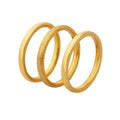 Gold Stackable Three-Band Ring Set Smooth Matte Mix view 5