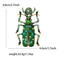 Enamel Rhinestone Beetle Brooch Gold Tone Four Color Pin view 7