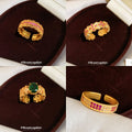 Gold Open Adjustable Rings Floral Pink And Gem Styles view 1