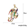 Colorful Crystal Phoenix Brooch with Curled Tail Decorative Clothing Pin view 5