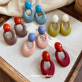 Oval Open Resin Drop Earrings In Three Colors Jewelry Design view 1