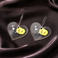 Silver Tone Sunflower Smiley Cat and Ice Cream Acrylic Hook Earrings view 8