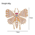 Gold Tone Butterfly Pearl Look Metal Brooch Pin for Jackets and Lapels view 2