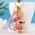Jeweled Mouse Character Keychain in Pink and Blue Dress Options view 2
