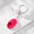 Mini Fuzzy Slipper Keychains Silver Ring Seven Bright Colors view 2