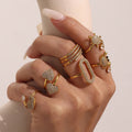 Zircon Pave Open Rings Hearts Animals Oval Multi-Band Size 7 view 4