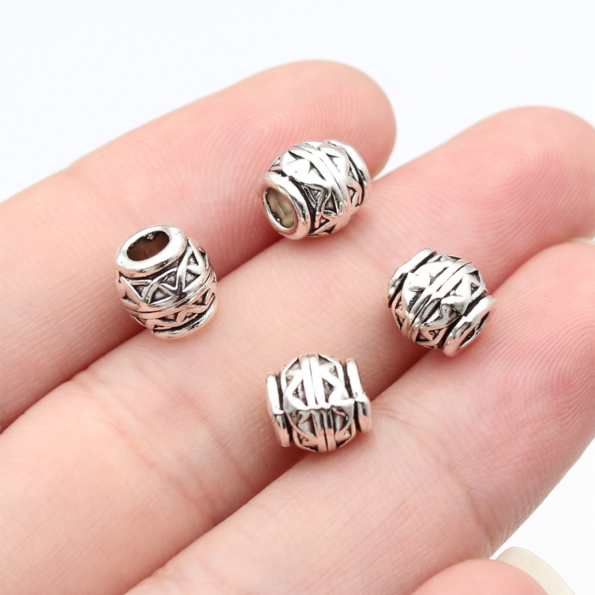 7.7x7.7x7.7mm 1.1g Multicolor Zinc Alloy Cube Large Hole Spacer Beads for Bracelet Necklace DIY Making