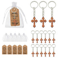 Wooden Cross Keychain With Metal Ring And Two Packaging Options view 1