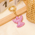 Pink Rhinestone Angel Keychain Gold Hardware Strap Options view 3