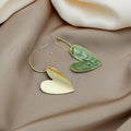 Marbled Heart Gold Tone Large Hoop Earrings in Three Colors view 8