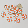 Colorful Enamel Tropical Fish Charms with Gold Tone Edges view 7