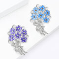Floral Enamel Hydrangea Bouquet Brooch in Purple or Blue view 3