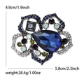 Crystal Petal Flower Brooch in Purple and Deep Blue view 4