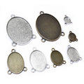 Oval Three Loop Cabochon Connector Trays in Mixed Finishes view 4
