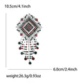 Geometric Beaded Fringe Brooch with Polished Metal and Decorative Accents view 7