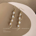 Gold Freshwater Pearl Bow Flower Wave And Spiral Earrings view 8
