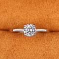 Silver Four Prong Clear Round Solitaire Ring Alloy view 1