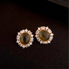 Yellow Crystal Studs