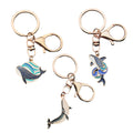 Blue and Black Whale Ocean Metal Clasp Keychain Set view 5