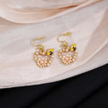Petite Bee Flower Pearl Look Clip Stud and Hook Earrings view 6
