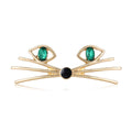 Cat Whiskers Face Brooch Crystal Eyes Minimal Metal Pin view 1