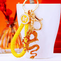 Enamel Chinese Dragon Keychains with Fortune Cords and Loose Braided Loops view 3