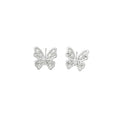 Crystal Butterfly Stud Earrings in Three Styles With Silver-Tone Settings view 5