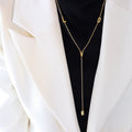 Gold LOVE Letter Y Lariat Long Sweater Chain Necklace view 1