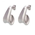 Abstract J Shape Sculptural Stud Earrings Gold Steel view 7