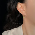 Gold Tone Clear Stone Bar And Lime Heart Drop Earrings For Women view 2