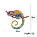 Multicolor Crystal Chameleon Brooch in Four Color Variations view 5