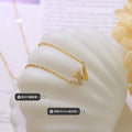 Letter W Pendant Necklace Pavé Zircon Cable Chain Gold Steel view 2