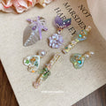 Decorated Duckbill Hair Clips Leaf Butterfly Styles 2 Colors view 4