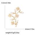 Faux Pearl Blossom Branch Brooch in Gold or Silver Tone view 5