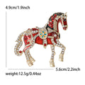Ornate Jeweled Horse Brooch in Four Enamel Colors Jacket and Scarf Accessory view 6