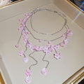 Floral Fringe Necklace with Wavy Drops in Three Pastel Colors view 7