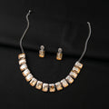 Four Color Rectangular Crystal Look Necklace and Earring Sets view 4