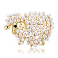 Clustered Pearl Sheep Metal Brooch in Three Finishes view 1