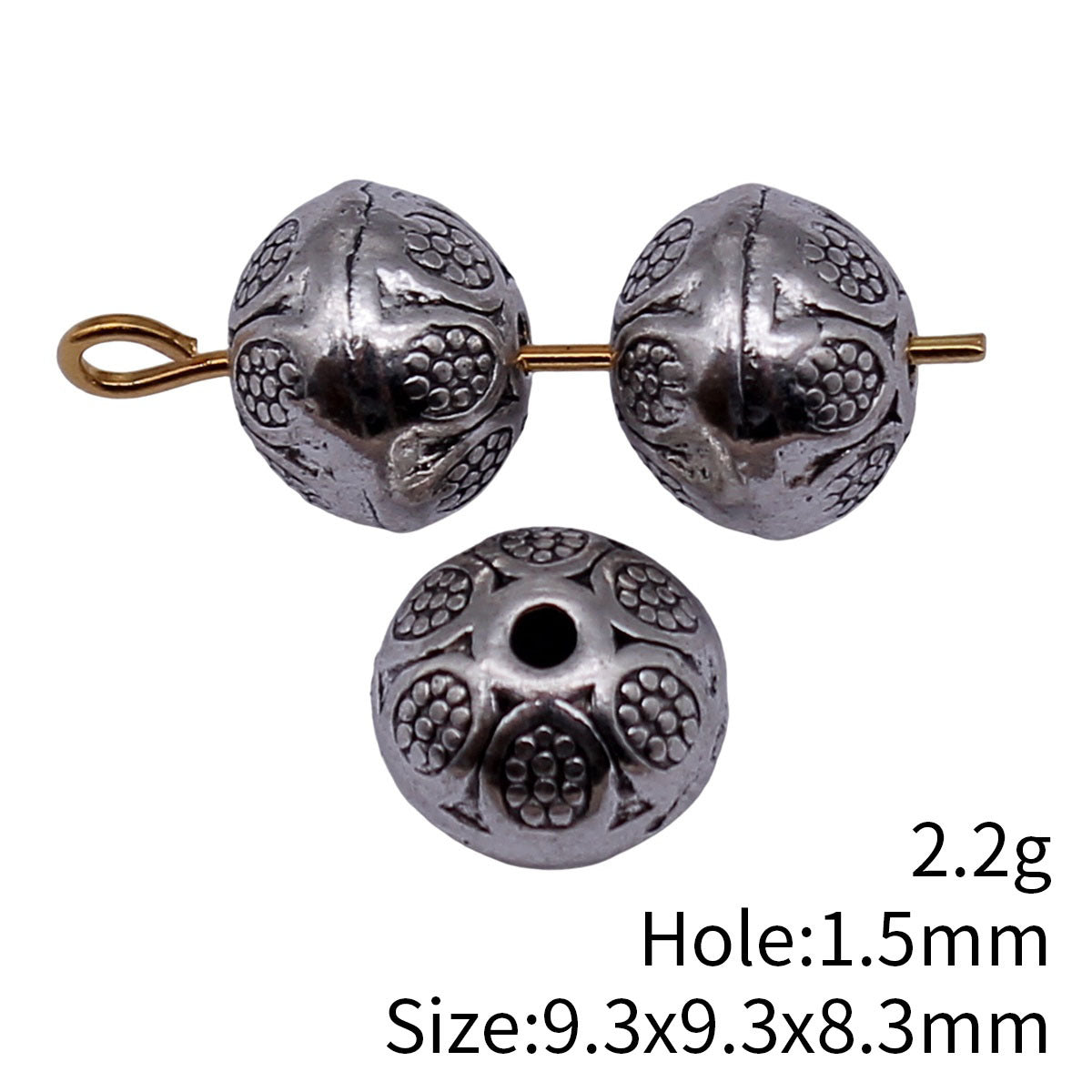 9.3x9.3x8.3mm 2.2g Multicolor Zinc Alloy Small Hole Spacer Beads for Bracelet Jewelry Making