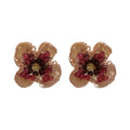 Layered Sequin Flower Stud Earrings in Four Colors view 5