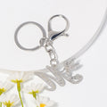 Silver Rhinestone Fairy Initial Letter Keychain A to Z view 4