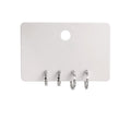Silver Crystal Huggie Hoop Earrings Four Piece Stud Set view 5