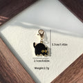 Black Enamel Cat Charm Keychains Gold Lobster Clasps 5 Styles view 9