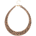 Leopard Print Collar Necklace in Gold and Silver Tone view 5