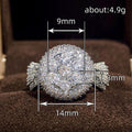 Silver Tone Round Halo Crystal Split Shank Ring Fashion Jewelry view 4