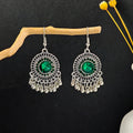 Silver Filigree Crystal Tassel Drop Earrings Boho Nine Styles view 7