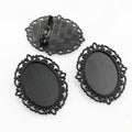 Oval Scrollwork Brooch Settings in Four Metal Tones view 2
